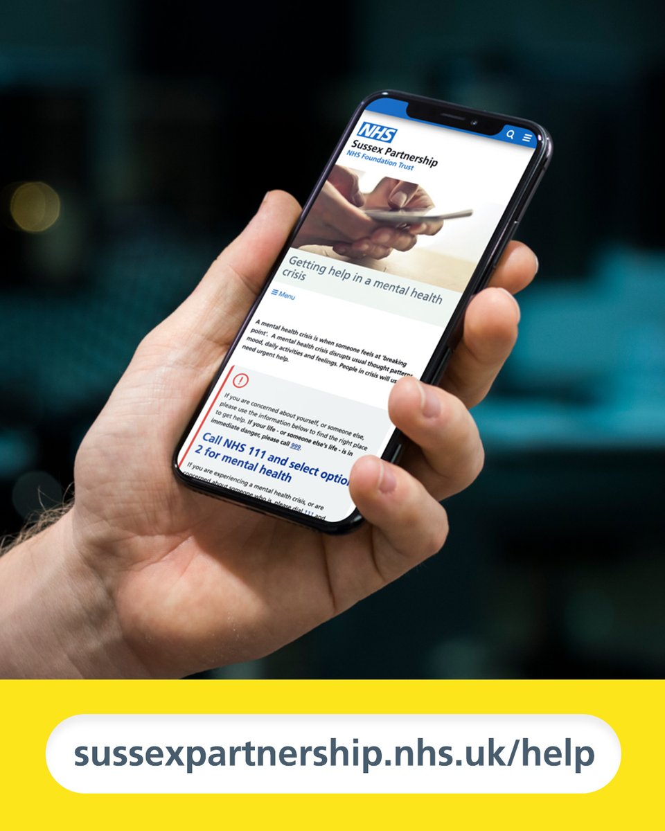 If you're worried about your mental health over the bank holiday weekend, here are some ways to get help:    
☎️Call the Sussex Mental Healthline on 0800 0309 500 
📱 Text the word SUSSEX to 85258 for text-based support
🚪 Visit a Staying Well service