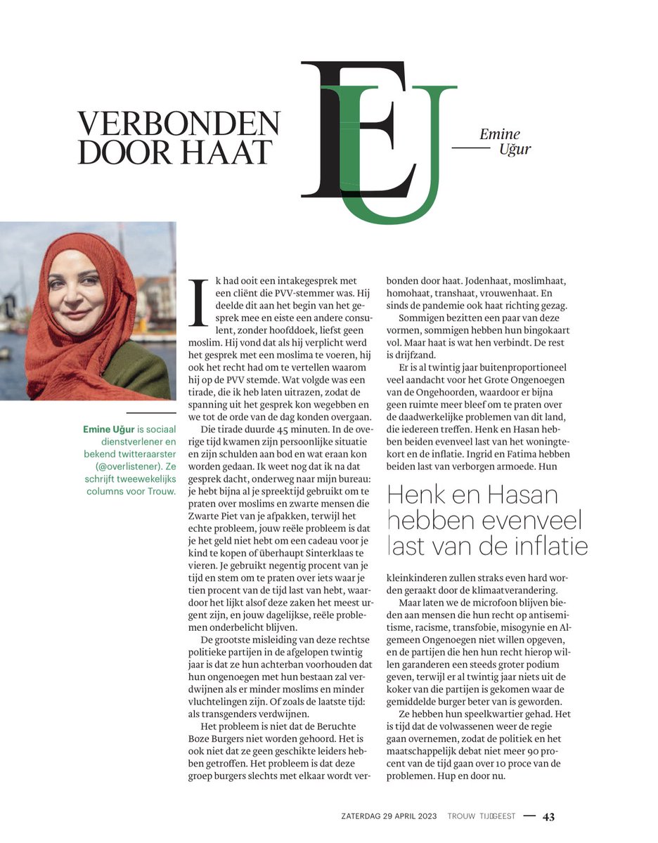 overlistener's tweet photo. Mijn column van 29-04-2023 voor @trouw.

Over de Ongehoorden. https://t.co/phbHY3kYCh