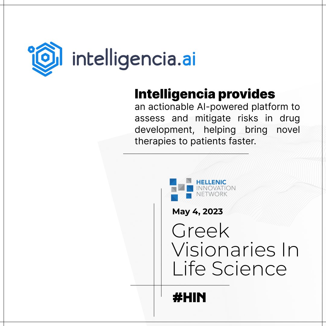 Join us on May 4, 2023, at PTC in the Boston Seaport, loom.ly/RTMUwlY, from 5:30 to 8:30 pm to hear from Greek Visionaries and emerging startups in Life Sciences.  Intelligencia will present how they provide an actionable AI-powered platform!