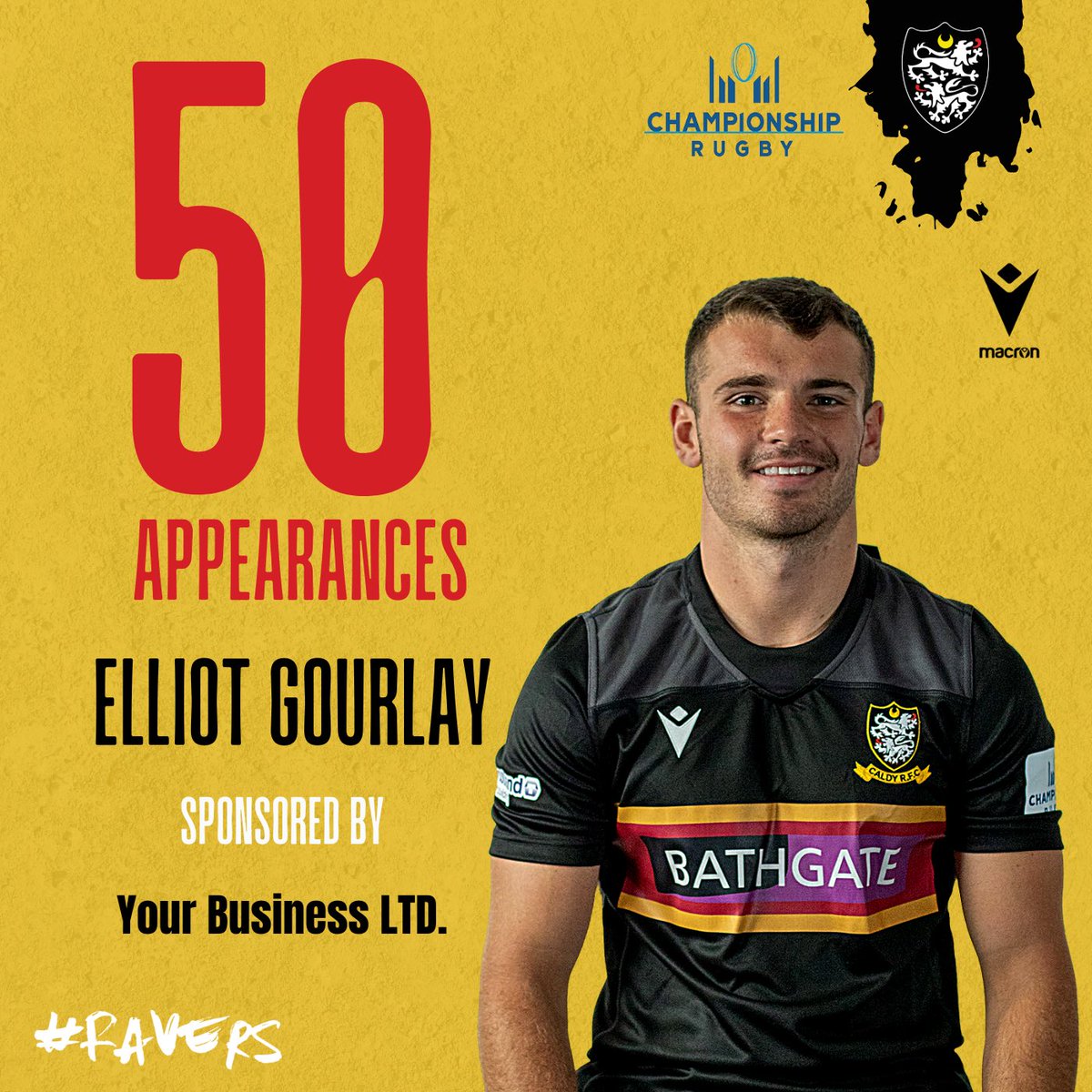 CaldyRFC's tweet photo. 𝟱𝟬* 𝗻𝗼𝘁 𝗼𝘂𝘁 👏

Today's @Champrugby fixture against @HartpuryRFC signifies both @elliot_gourlay &amp; @Clarkey3Tom 50th appearances for the Ravers!

Good luck today boys! 

#Ravers https://t.co/RECiUAi1mQ