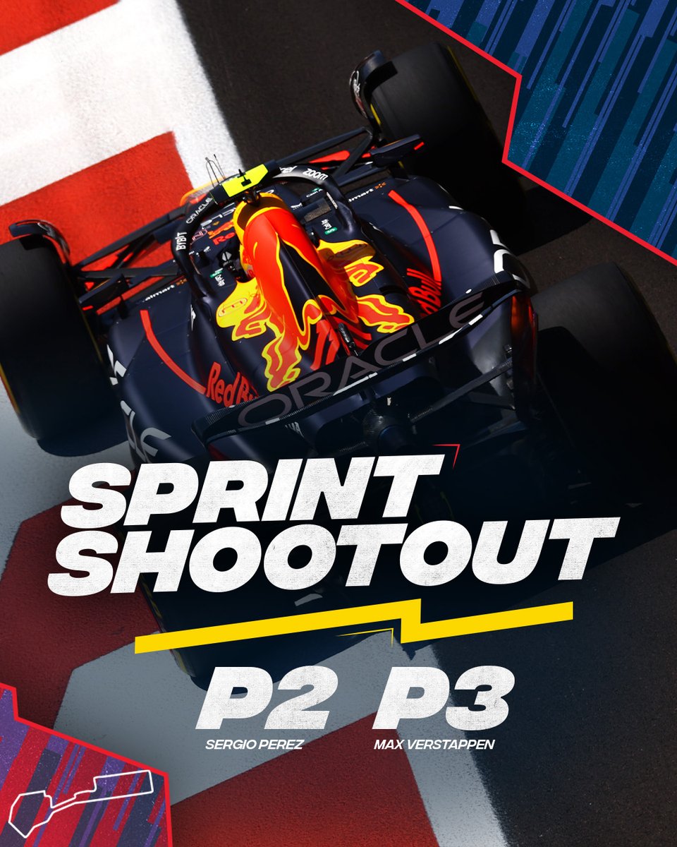 redbullracing's tweet photo. Another tight Quali in Baku 👀 Checo and Max will start the #F1Sprint in P2 and P3 🔜 https://t.co/hLivroMp77