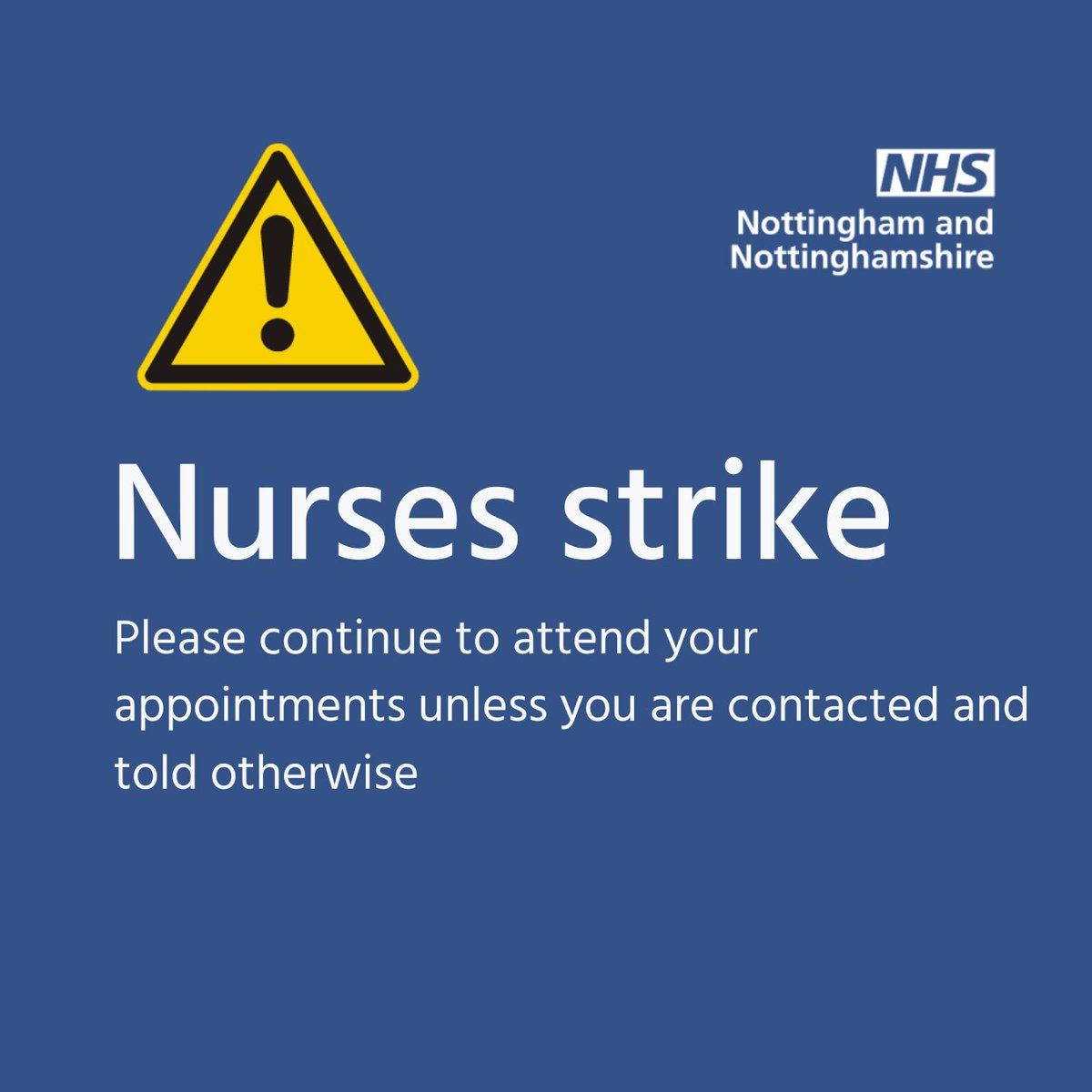 Please be aware the Industrial Action starts tomorrow at 8pm and ends Monday 1 May 11.59pm.

Please continue to attend your appointments unless you are contacted and told otherwise. 

Use 111 online, pharmacies, urgent treatment centres and in emergencies, please call 999.
