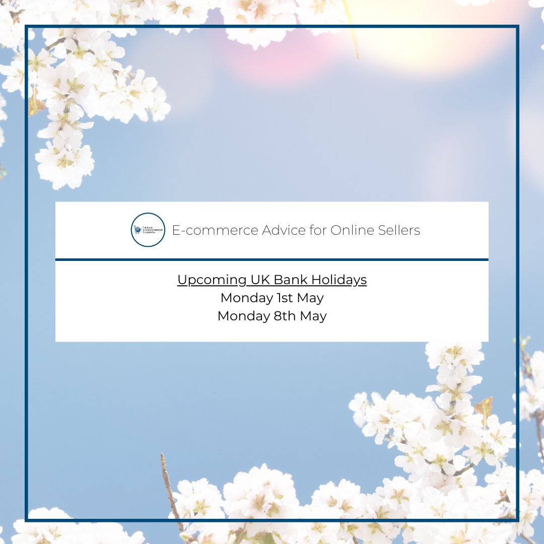 TheEcommExperts's tweet photo. Please be aware that our UK facilities will be closed on the below dates for national bank holidays... 

🌞Monday 1st May
🌞Monday 8th May 

#closure #bankholiday https://t.co/GaEX8Ohls3