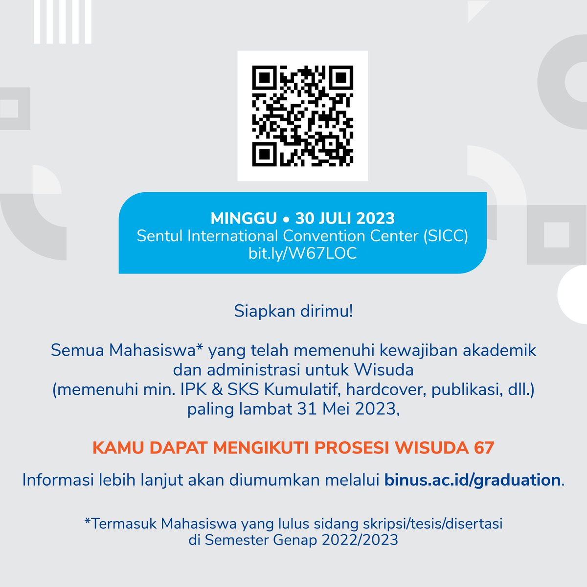 IAmASmartViewer On Twitter PENGUMUMAN WISUDA 67 BINUS University iamasmartviewer on twitter pengumuman wisuda 67 binus university