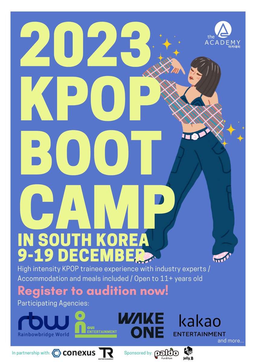 theacademy_au's tweet photo. Can u train like ur fav Kpop idols? 

Perhaps u can be a trainee for FNC Ent, RBW, Oui Ent, WAKEONE, Kakao Ent &amp; more!

Register to audition for our 2023 Kpop Boot Camp via our website!

➡️ https://t.co/s3d0rUJrUu 

#kpoptraining #kpopbootcamp #kpopdance #kpopaudition #Kpop https://t.co/LpOhIjIgfr