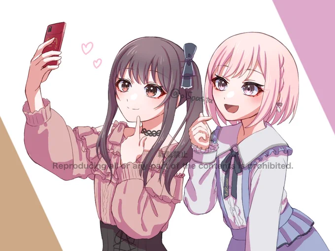 絵名と瑞希の髪型交換  東雲絵名の誕生日まで毎日投稿 29日目 #prsk_FA #東雲絵名