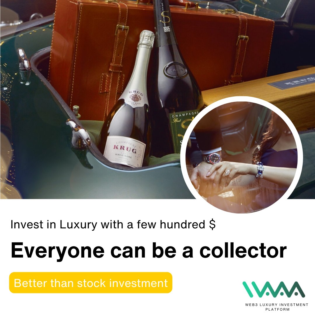 WAAAweb3's tweet image. Luxury goods (e.g. fine wine, watches) are not only collectible, but also with decent investment return. If you want to try luxury goods investment with a small amount, follow us to learn more
#wine #rolex #hkweb3 #hkwine #852web3 #FineWine #hknft #rolexinvestment #wineinvestment