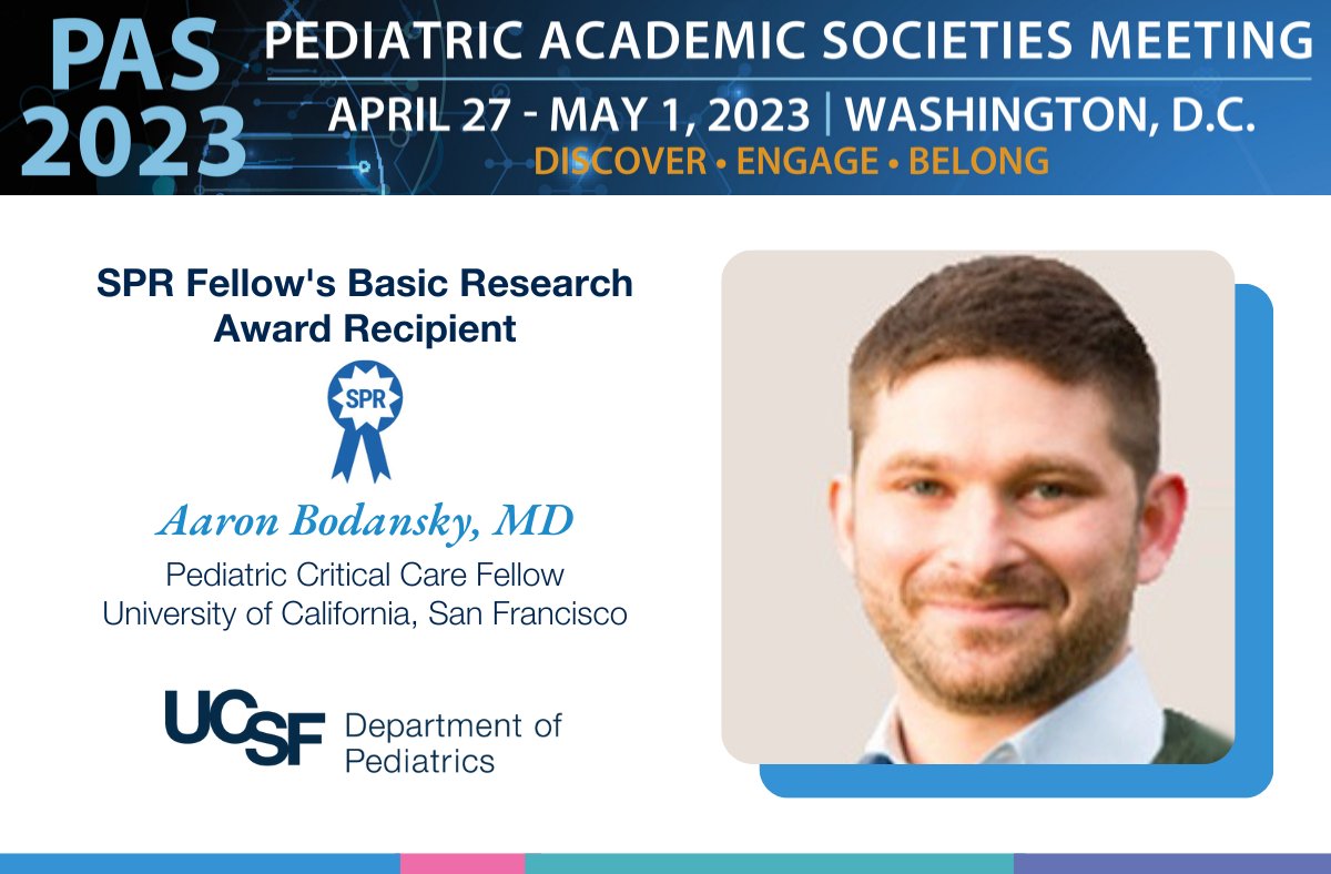 UCSFPediatrics's tweet photo. Congratulations to Pediatric Fellows Jingshing Wu and Aaron Bodansky, who will each receive the @SocPedResearch Fellow's Basic Research Award for their research projects today during the “Eat. Greet. Celebrate: SPR Awardees and New Members Reception.” #PAS2023
#UCSFatPAS https://t.co/h801ZJywjb