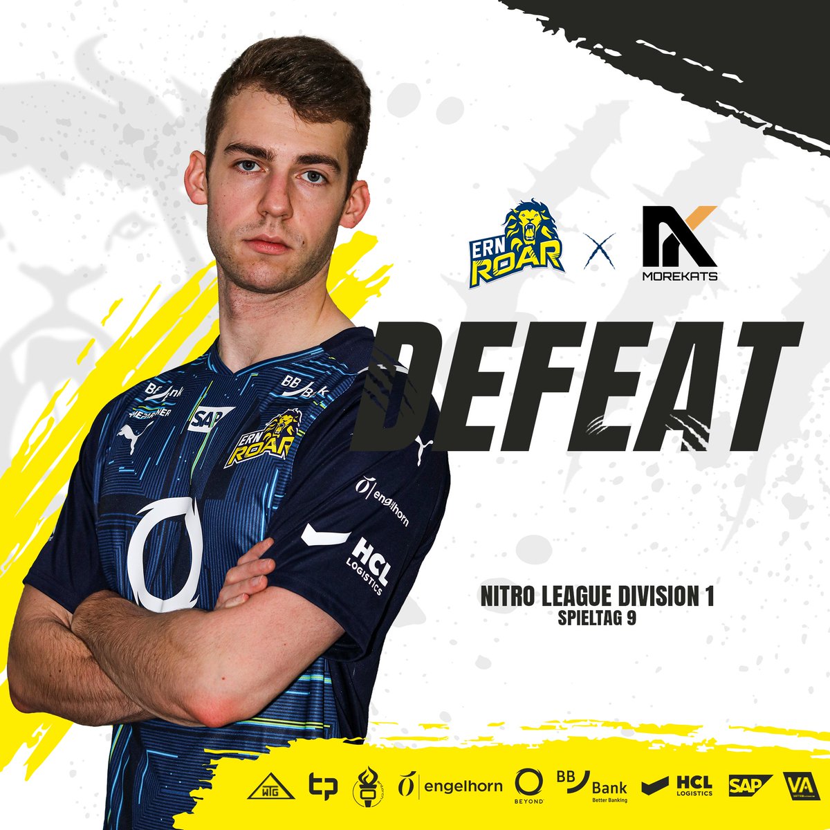 Wie unlucky willst du eine Series verlieren? Wir: ja🙈 Am Ende müssen wir uns denkbar knapp mit 3:4 geschlagen geben #GGWP <a href="/Morekats/">Morekats Gaming</a>🤝

Regain und nachher 20:00 Uhr nochmal alles gegen <a href="/reckenrockets_h/">DIE RECKEN</a> geben🦁

#ROAR #NitroLeague