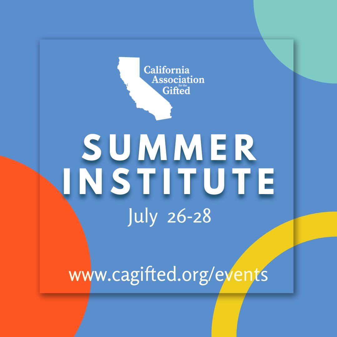 cagifted's tweet photo. Join us on July 26-28 for the CAG Virtual Summer Institute. Register today for early bird 🐦 https://t.co/k2kCtAi5r9 🐦 #gifted #teacher #summer #professionaldevelopment https://t.co/wAym4xIbyT