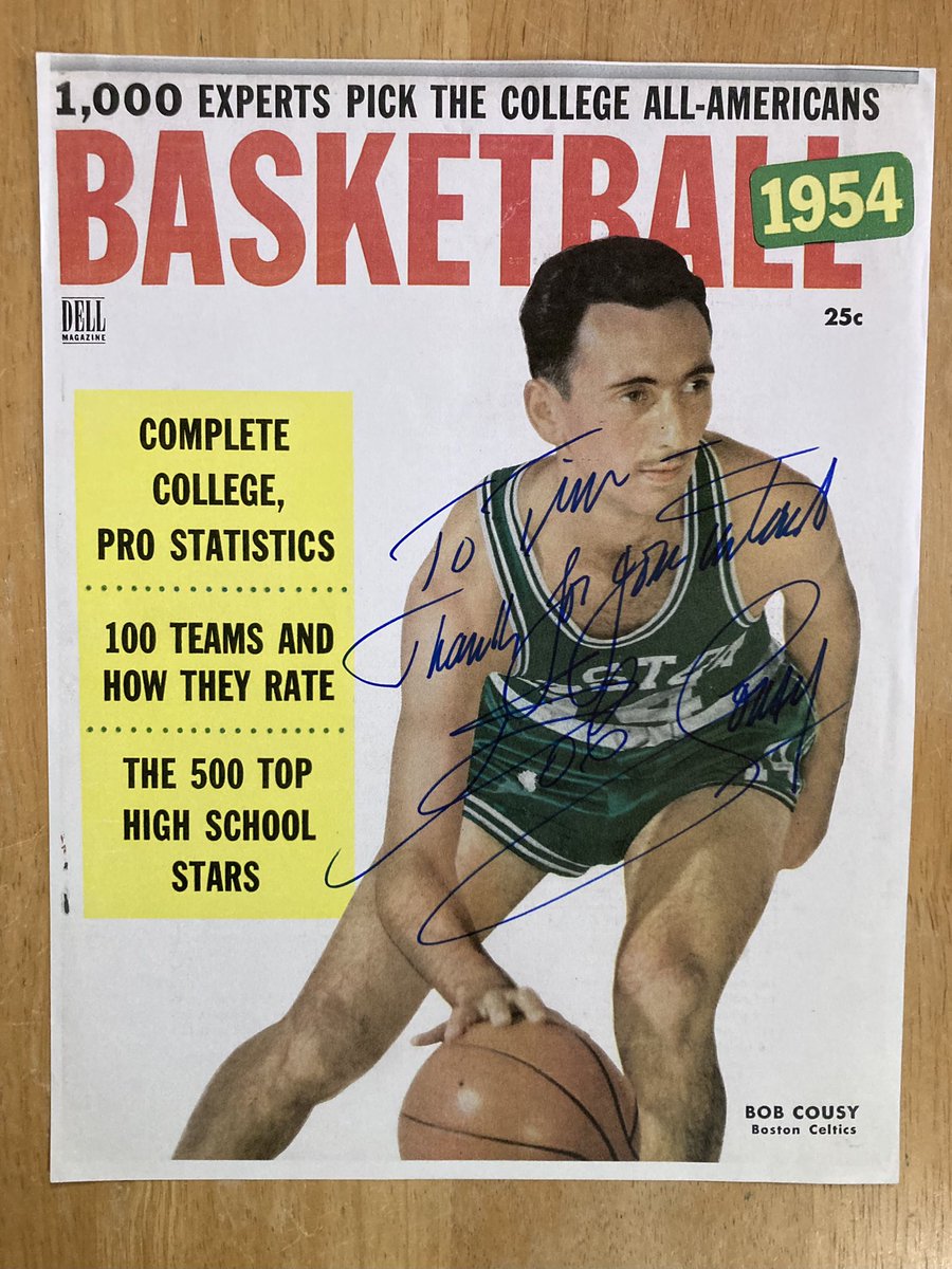 Today’s Treasure from my collection: If I was around in 1954 I’m sure I would have picked up this magazine & studied it thoroughly & had it fuel my imagination. Hoop icon Bob Cousy has graced the cover with his classic penmanship. https://t.co/xSwqVJrwJo