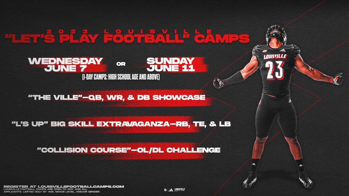 We're about a week away from Summer Camps beginning! Details & register: uofl.me/FBCamps2023 #GoCards