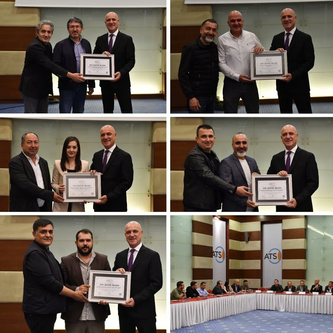 ATSO tarafından hayata geçirilen etik duyarlık ve ticari itibar kavramlarını ticaretin gündemine taşıyan “ATSO Etik Üye” projesi kapsamında belge almaya hak kazanan üyelere belgeleri, düzenlenen tören ile Başkanımız Ali Bahar ve Etik Kurul Başkanı Ahmet Kasapoğlu tarafından