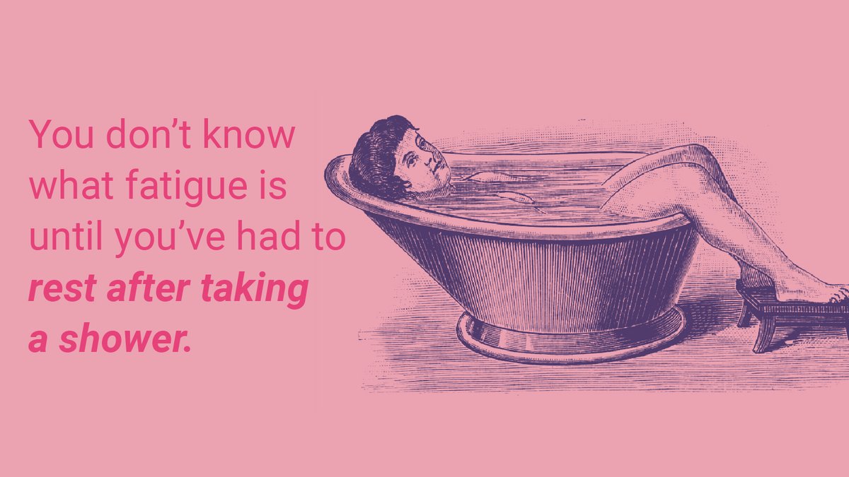 cshealthapp's tweet photo. You don't know what fatigue is until you've had to rest after taking a shower. https://t.co/fb2DLfUm5L