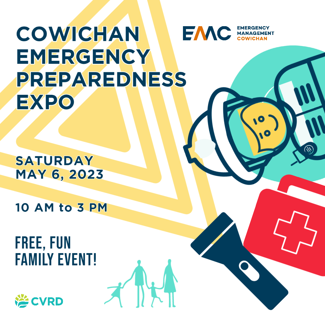 mycvrd's tweet photo. Cowichan Emergency Preparedness Expo is on Sat., May 6, 10 AM - 3 PM at Cowichan Exhibition Park: 7380 Trans-Canada Hwy, Duncan, BC

Learn more about this fun, free family event: https://t.co/uEne4nFIAH

#EMC #EmergencyManagementCowichan #CVRD #CowichanEmergencyPreparednessExpo https://t.co/fpYouBA8aW