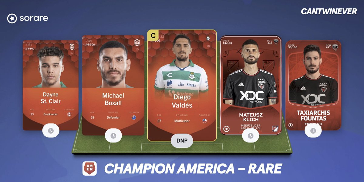 Is it too late to join the "Team is dead before the week even starts" club? Didn't realize America were gonna rest Valdes for the last game before Liga MX playoffs...#Sorare