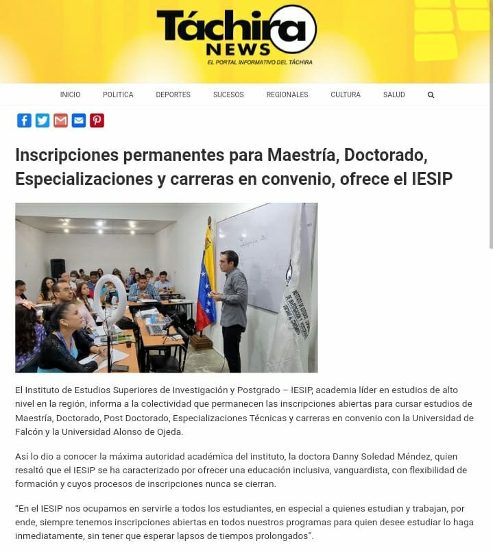 iesip_uni's tweet photo. El IESIP oferta las Maestrías en: Psicopedagogía, Educación con las menciones en Didáctica, Gerencia y Liderazgo, en Derecho: Procesal Penal y Administrativo, Ciencias Políticas: Procesos Electorales y Gobernabilidad y para Administración mención Gerencia Estratégica... (1/2)

🧵 https://t.co/tXXplsZ65Z