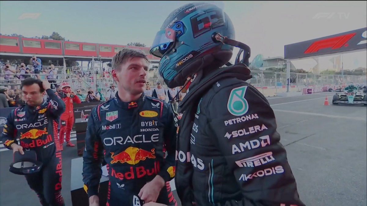 FiftyBucksVT's tweet photo. George: "I had no grip."

Max: "Mate, we all have no grip. We all need to give a little bit of space."

George: "I know, I know."

Max: "But expect it next time the same, you know. Dickhead." https://t.co/kTgJ9ddQVo