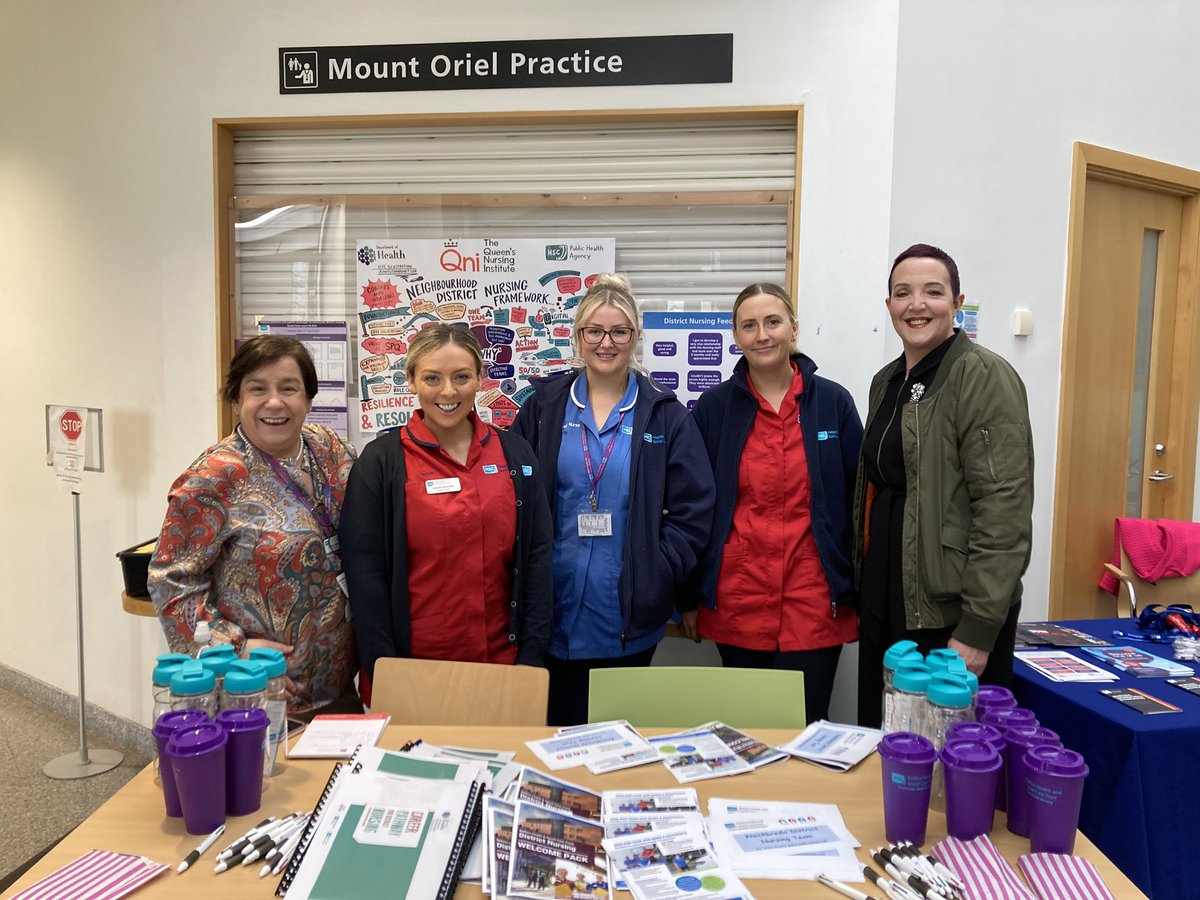 roisinmcsw1's tweet photo. Knockbreda district nursing team have had a fantastic recruitment event today.
Thank you to all the nurses, students and trade union colleagues.
Special thanks to the knockbreda nurses @GRTraub @NatalieMagee10 @BelfastTrust @PaulaForrest11 @demclaughlin1  @theRCN @UNISONNI https://t.co/ZtE1yBozc1