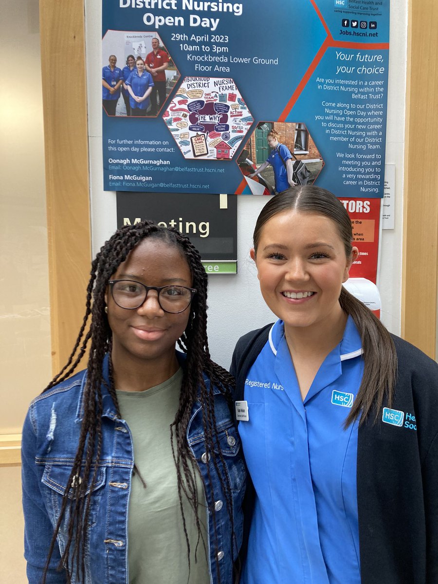 roisinmcsw1's tweet photo. Knockbreda district nursing team have had a fantastic recruitment event today.
Thank you to all the nurses, students and trade union colleagues.
Special thanks to the knockbreda nurses @GRTraub @NatalieMagee10 @BelfastTrust @PaulaForrest11 @demclaughlin1  @theRCN @UNISONNI https://t.co/ZtE1yBozc1