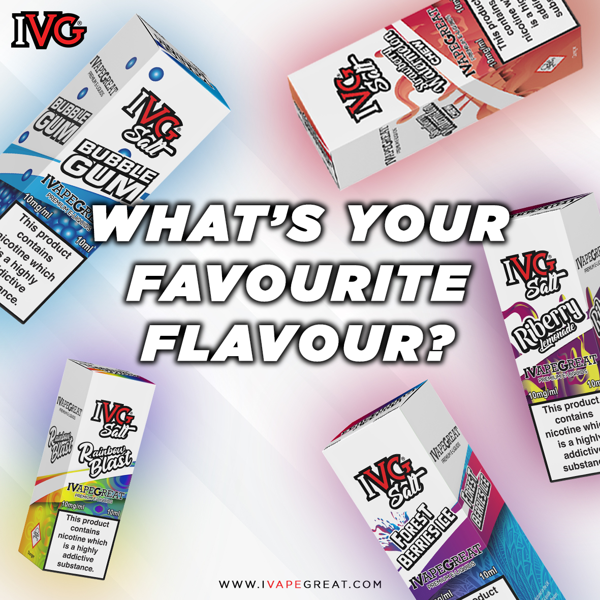 ivgeliquids's tweet photo. Which #IVGSalt flavour is your favourite?
We know it can be hard to choose 😉

#ivapegreat #nicsalt #quitsmoking #quitwithIVG #IVGeliquid https://t.co/YKQApdc55f