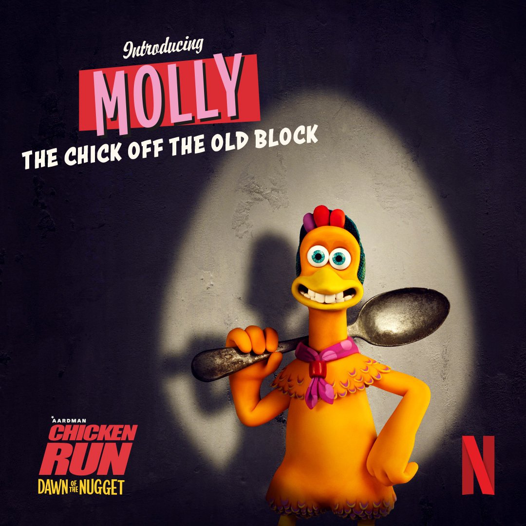 polispol's tweet photo. Netflix ha hecho la segunda parte de Chicken Run y ha lanzado ya los posters de los protagonistas.
Yo soy muy fan de la peli original que ya tiene 23!! años. En españa se llamó Evasión en la granja y en latam le pusieron el maravilloso título de POLLITOS EN FUGA. https://t.co/J41KdS92eq