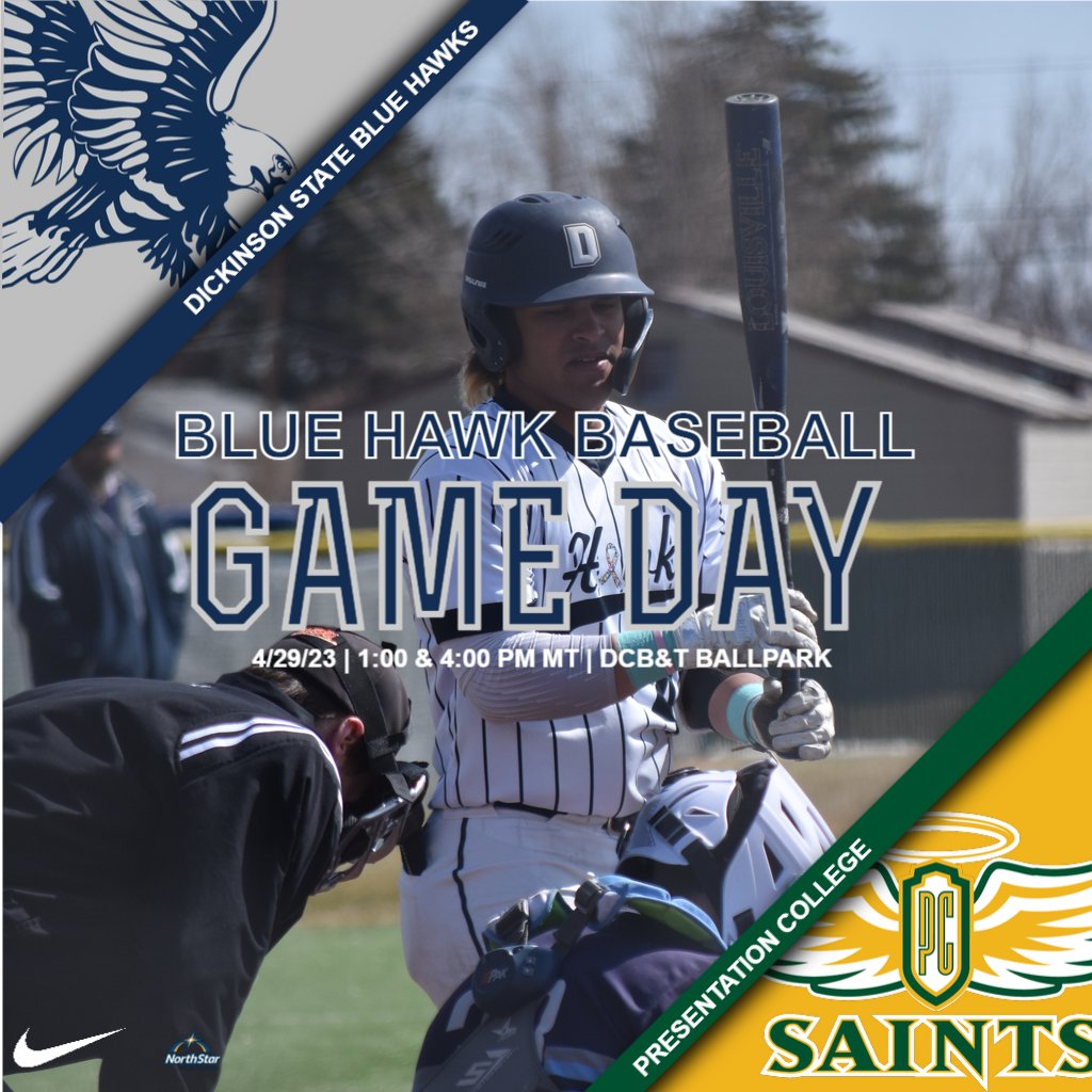 dsubluehawks's tweet photo. ⚾️Blue Hawk Baseball Gameday⚾️
 
It's a great day for baseball in Dickinson as @BlueHawkBSB takes on Presentation College in a Saturday NSAA doubleheader

📊: https://t.co/TYINgeGQft
📺: https://t.co/WHVI0m8R3e

#HawksAreUp x #BlueHawkBSB https://t.co/eq1V7uQZ4l