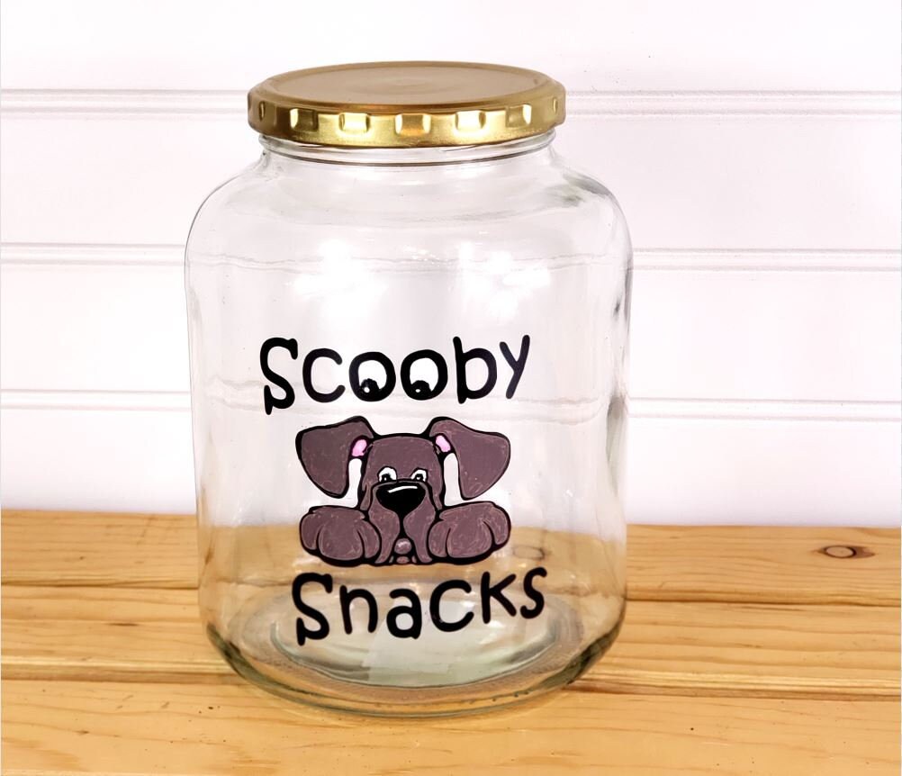 #etsy shop: Scooby Snacks Up-cycle Jar for Dog Treats | Dog Treat Jar | Up-cycled Treat Jar etsy.me/3oXkP4b #treatjar #handpainted #pawprints #dogtreatjar #pettreatjar #scoobysnacks #shophandmade #shopupcycled #madewithLoveforOurPlanet #shopmadeinAmerica