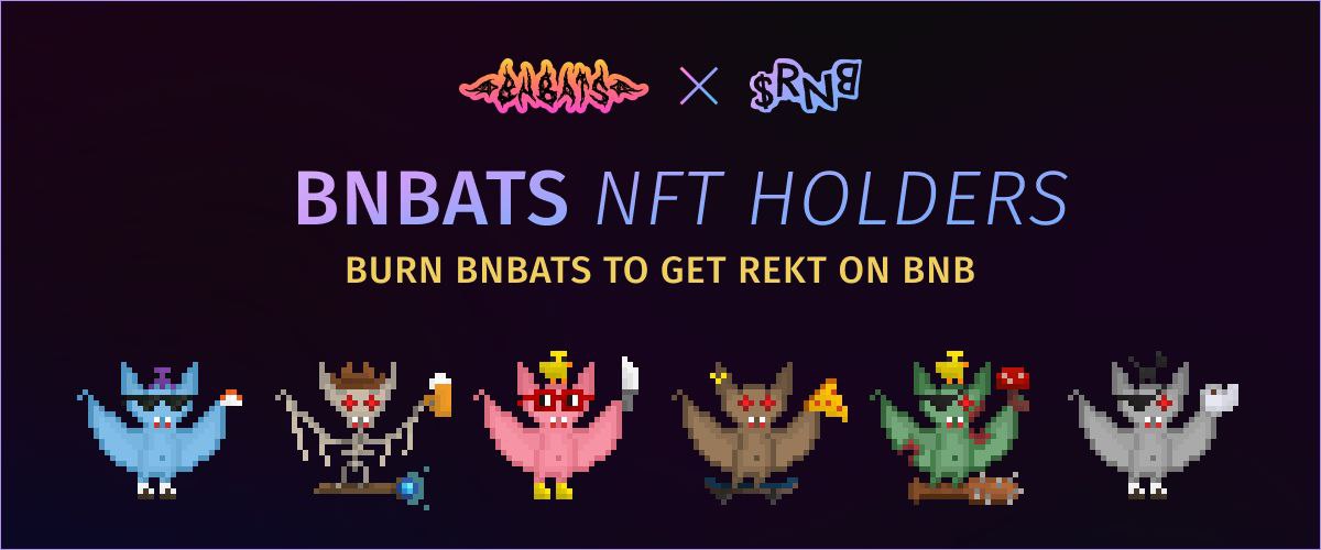 TheBallNFT's tweet photo. ◼️ FREE NFT GIVEAWAY ◼️

Giving away x5 BNBats NFTs. 
Burn them to get $RNB token airdrop.

To enter:
▫️Retweet, like and tag friends
▫️Follow @theballnft and @rektonbnb

Winners in 48 hrs.
#BSCGems #Airdrop #BNBChainNFTs https://t.co/qWXPdit6UN