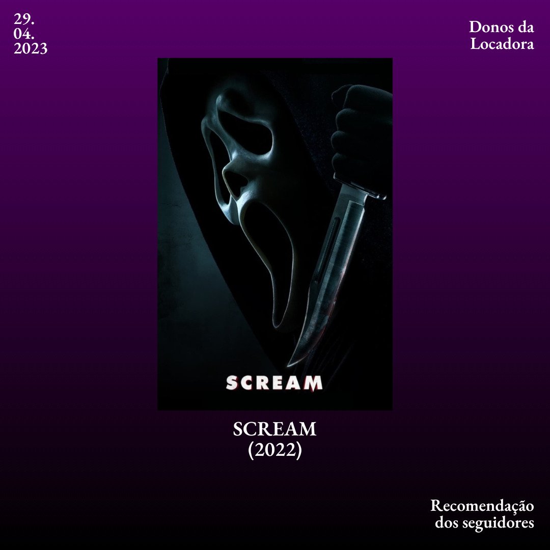 donosdalocadora's tweet photo. Pânico V (Scream) - 2022
Diretores: Matt Bettinelli-Olpin e Tyler Gillett
País e duração: EUA - 114 minutos
Gênero: Terror e Thriller
Disponível na @globoplay
#scream #panicoV #panico5 #ghostface #woodsboro #tylergillett #mattbettinelliolpin #jennaortega https://t.co/XeJbyKkaCA