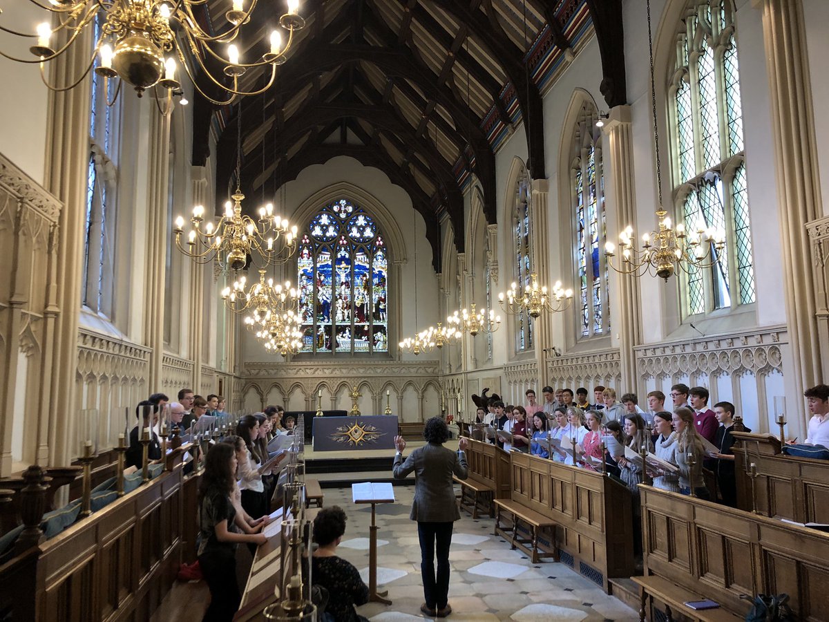 NicholasDanks's tweet photo. Full rehearsal for Choral Evensong underway @CorpusCambridge for @CamChoralAwards Open Day with @jamesmpotter @RalphWoodward2 @NicholasDanks directing https://t.co/nROcvF8nyj