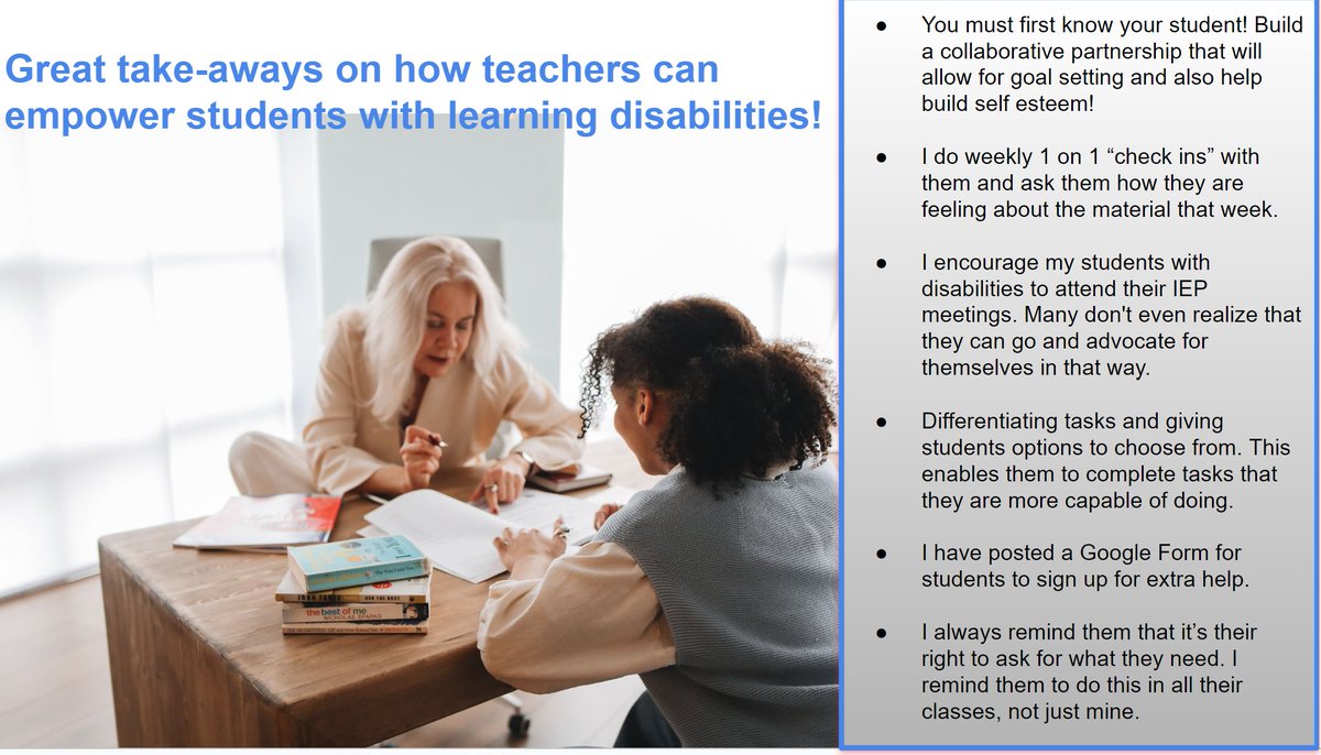 HeatherNgoma's tweet photo. Thank you for sharing the strategies you use to empower your students with learning disabilities. 
@terhune_autumn  @robbymac990  @MSearles40  @ghconger18  @cstaffteachspan @mochaprincemom

#AltRtEd #SpEd https://t.co/wRAEPPwn7p