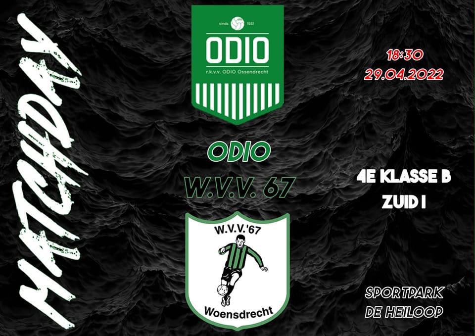 💚DERBY DAY🖤

⚽️ <a href="/ODIOOSSENDRECHT/">ODIO OSSENDRECHT</a> - WVV’67
📆 Zaterdag 29 april 2023
🕞 Aanvang: 18.30uur
📍 Sportpark De Heiloop