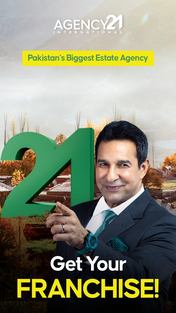 Exciting news has been announced by Agency21, the largest real estate agency in Pakistan, regarding their franchise offer.

#Agency21Franchise
#PakBiggestEstateAgency21