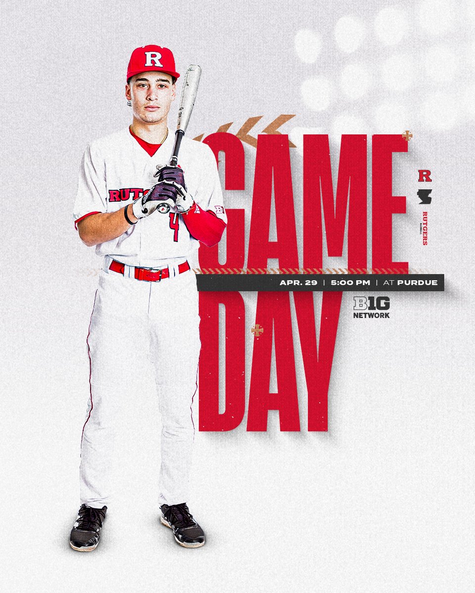 RutgersBaseball's tweet photo. Game 2 against the Boilermakers coming your way tonight on BTN!

⚾️ at Purdue | 5 PM | @BigTenNetwork 
💻 https://t.co/U1HTQpPEyP
📊 https://t.co/FZ5yDDMuCj

#TCD https://t.co/OiInDujscA