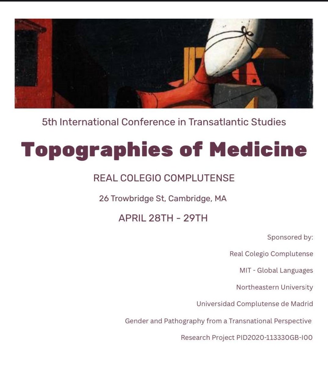 Forkan_forkan's tweet photo. Presenting my research paper tonight at "TOPOGRAPHIES OF MEDICINE"-5th INTERNATIONAL CONFERENCE IN TRANSATLANTIC STUDIES, Real Colegio Complutense at Harvard. https://t.co/gBxXDjxhdH