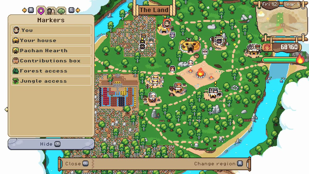 Crytivo's tweet photo. Roots of Pacha is out in full force on Steam! Be a part of a thriving Stone Age community and explore the early days of civilization 🌱⚒️

Play NOW 👉 https://t.co/g1lfeyuy8M   

#screenshotsaturday #pixelart #indiegame https://t.co/xzc5xxT7jO