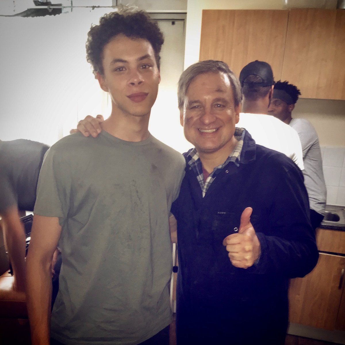 irvingact3's tweet photo. Saturday Throwback. On set pics from Headliners. Directed by @directedbykoby #KobyAdom in 2018. https://t.co/yDCMvQtE2Y