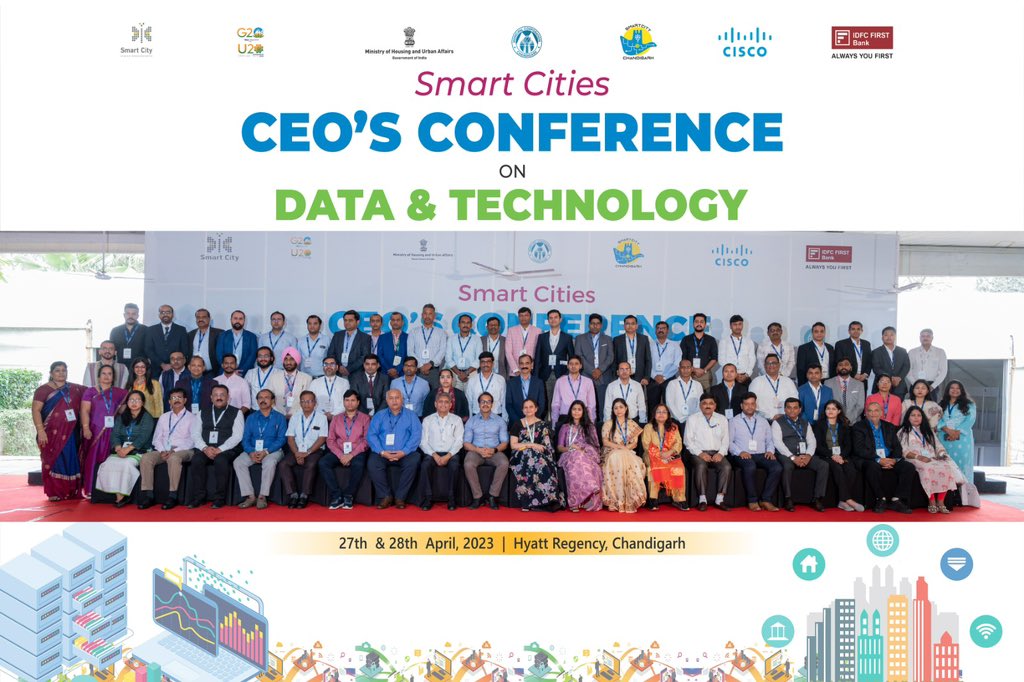 ChandigarhSmart's tweet image. Delegates from Smart Cities across the country, came all the way to Chandigarh to attend the CEO’s Conference of Data &amp;amp; Technology and share their best practices. Let’s have a look at the Group Photos !!

#ChandigarhSmartCity #CEOsConference #ICCCChandigarh #Data&amp;amp;Technology…