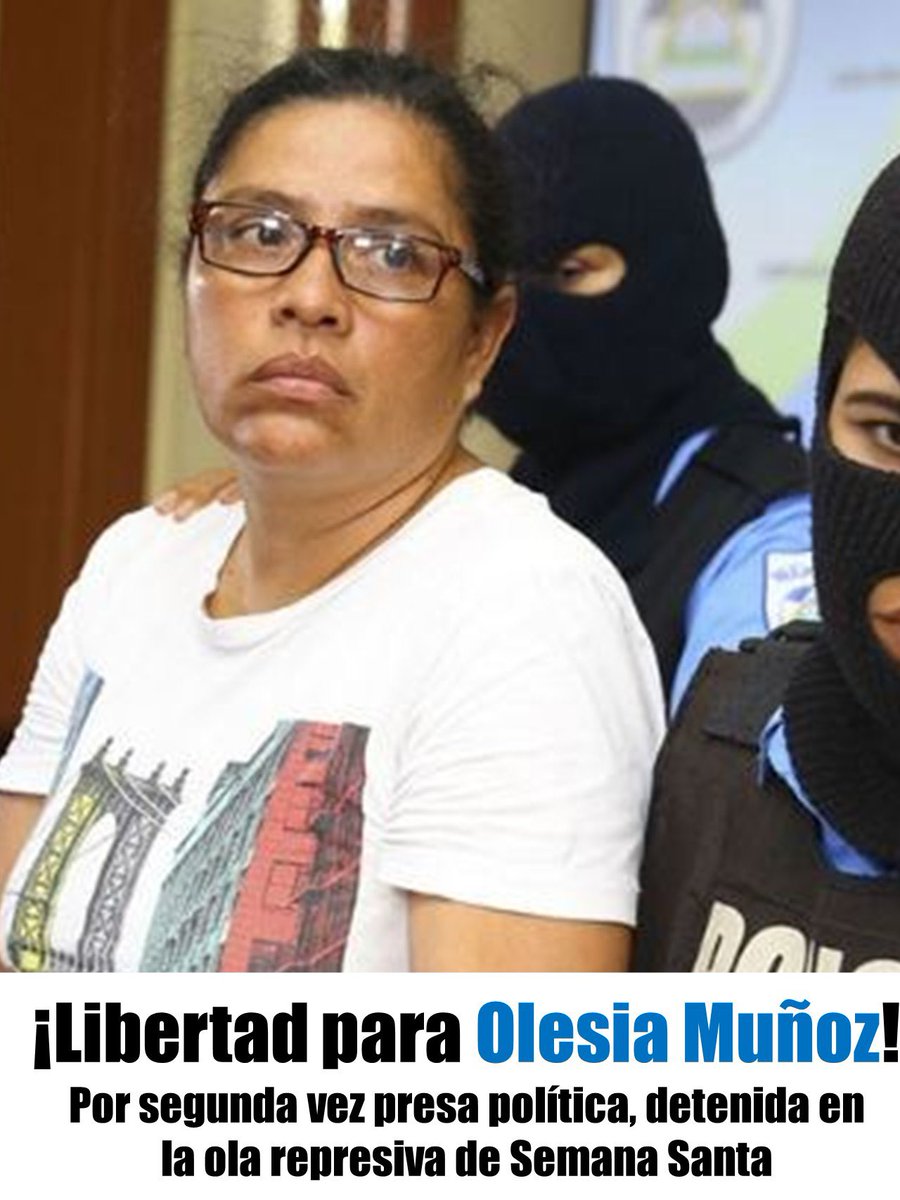 sociedadlibre's tweet image. ¡LIBERTAD PARA OLESIA MUÑOZ!
📣
📣
📣
📣
#SOSNicaragua #NoMasPresosPoliticos #NicaraguaTriunfa #NOmasSandinismo