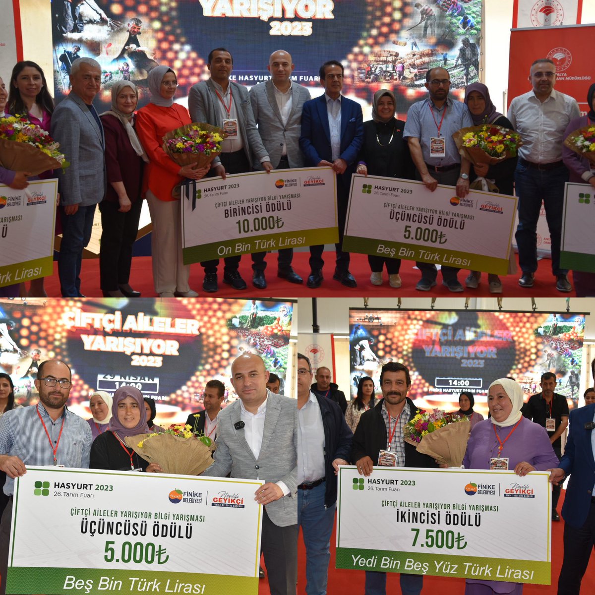 #Hasyurt Tarım Fuarında <a href="/antalyailtarim/">Antalya İl Tarım ve Orman Müdürlüğü</a> <a href="/tarimkonseyi/">AntalyaTarımKonseyi</a> ve <a href="/Finikebelediye/">Finike Belediyesi</a> işbirliğinde #Çiftçi Aileler Yarışıyor Bilgi Yarışmasında 1. #Korkuteli'den Akar Ailesi, 2. #Kumluca'dan Sayar ailesi 3. #Elmalı'dan Özkaya ailesi oldu

<a href="/VahitKirisci/">Prof.Dr.Vahit Kirişci</a>
<a href="/ersinyazici1/">Ersin YAZICI</a>
<a href="/gokhankaraca_/">Gökhan Karaca</a>
<a href="/alicandir/">ALİ ÇANDIR</a>