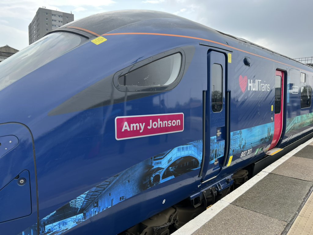 DianaJohnsonMP's tweet photo. Just announced that #JeanBishop is hitching a ride with #AmyJohnson this afternoon 😳🥰@Hull_Trains #trainrepairs🚂🚂#loveHull https://t.co/tSa9McyFls