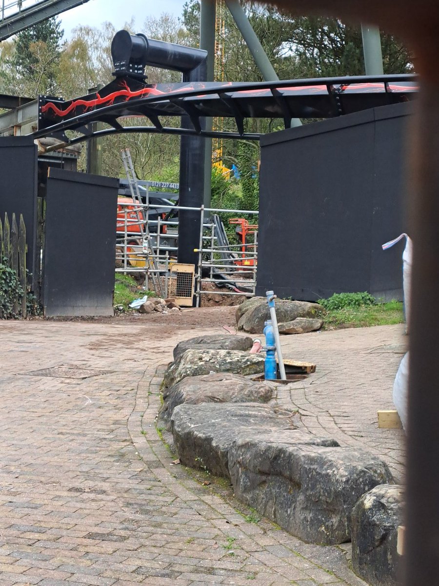FunparkA's tweet photo. A look at the new track in place on Nemesis, must admit looking good. https://t.co/lUd1bKbeWY
