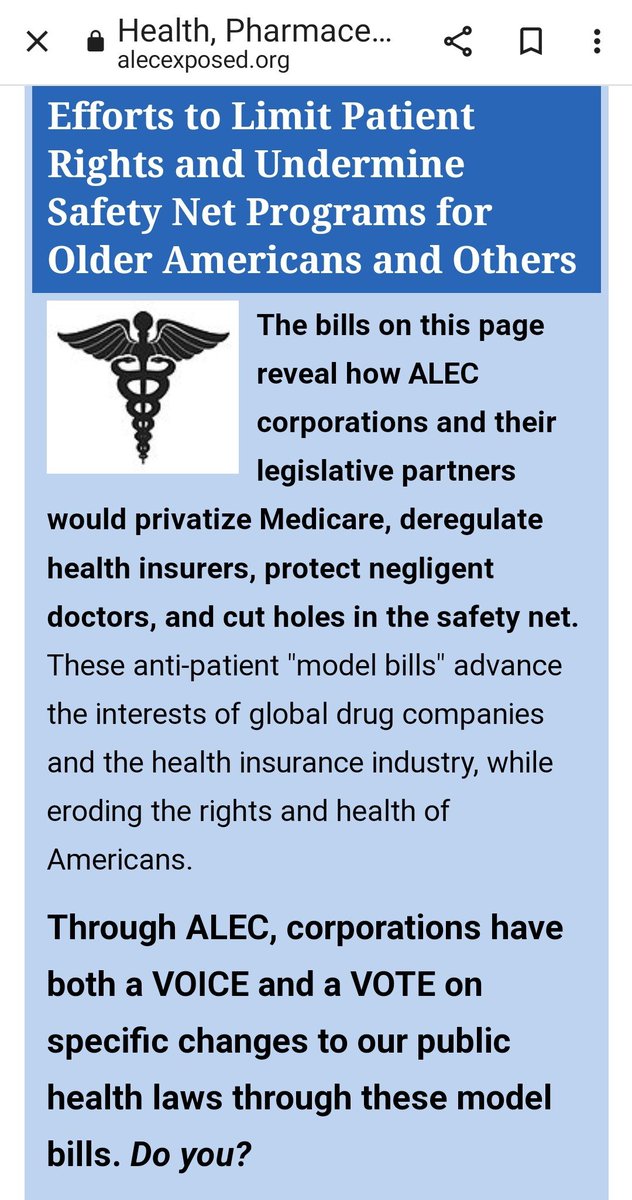 1realblossom's tweet photo. @numarqs @JeremyWard33 Biden has nothing to do with this... Thank the Republicans and ALEC.  ALEC, a Republican led group, is responsible for us essentially not having #HC4ALL
This extreme right leaning organization writes bills and pays Republicans to push them to the public. Learn more about them. https://t.co/9zYMYTqEkH