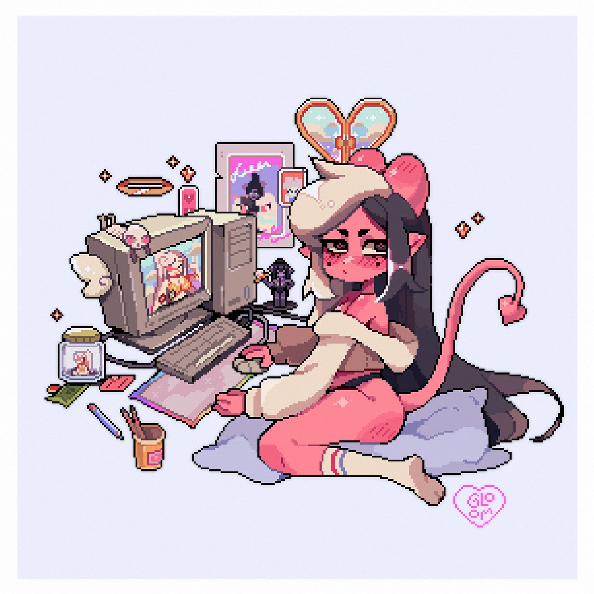 gloomwastaken's tweet photo. gwoom's time-off pixel ver. https://t.co/GiYCTS0Hor
