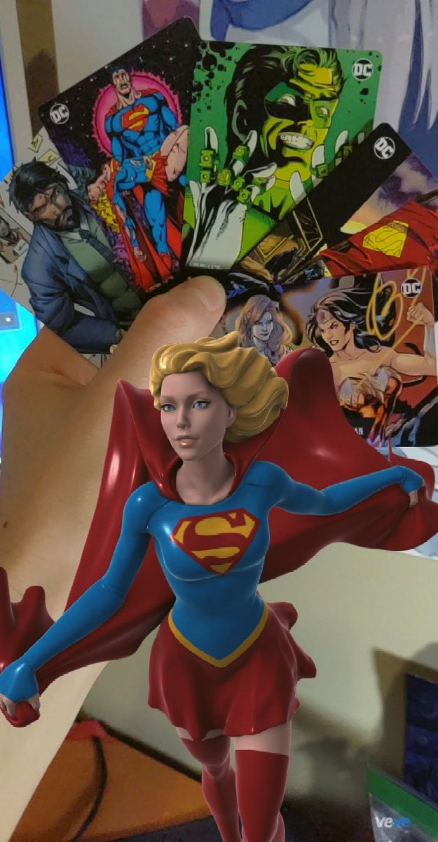 SupaRush's tweet photo. Day 11: Super HROs ♦️🖤♦️
Supergirl with the Season 1 HRO DC NFT Trading Cards ⚡
@evlvd_collects #veve #vevefam #30daychallenge #WebVCollective #VeveVerse #CollectorsAtHeart #Supergirl https://t.co/PES6MEA9kC