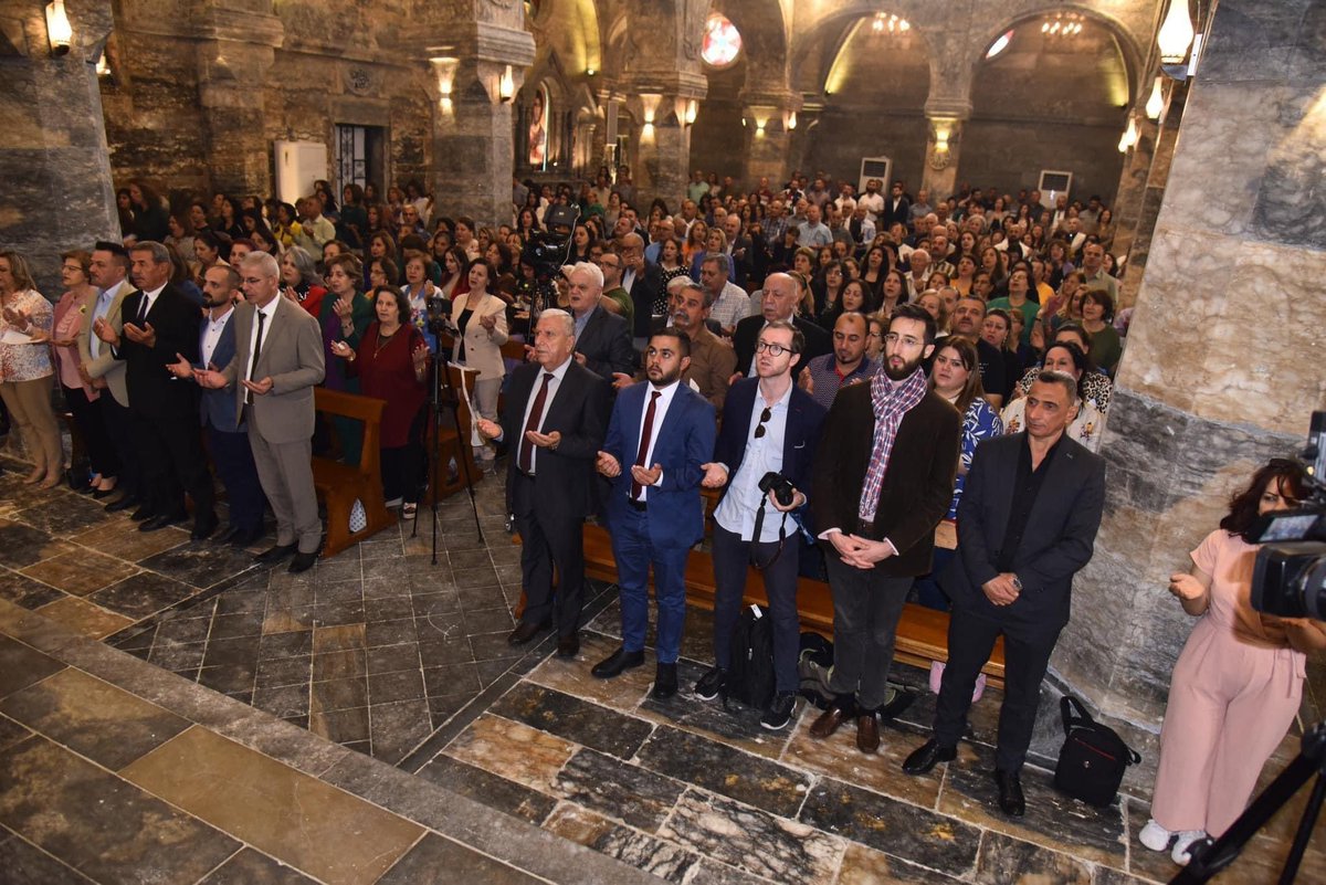 Qashakaram's tweet photo. #Iraq 
The reopening of St. Thomas Syriac-Catholic Church in Mosul, after the completion of its restoration work, coinciding with the 160th anniversary of its construction.. (1)

📷| Facebook https://t.co/yDmzMozltC