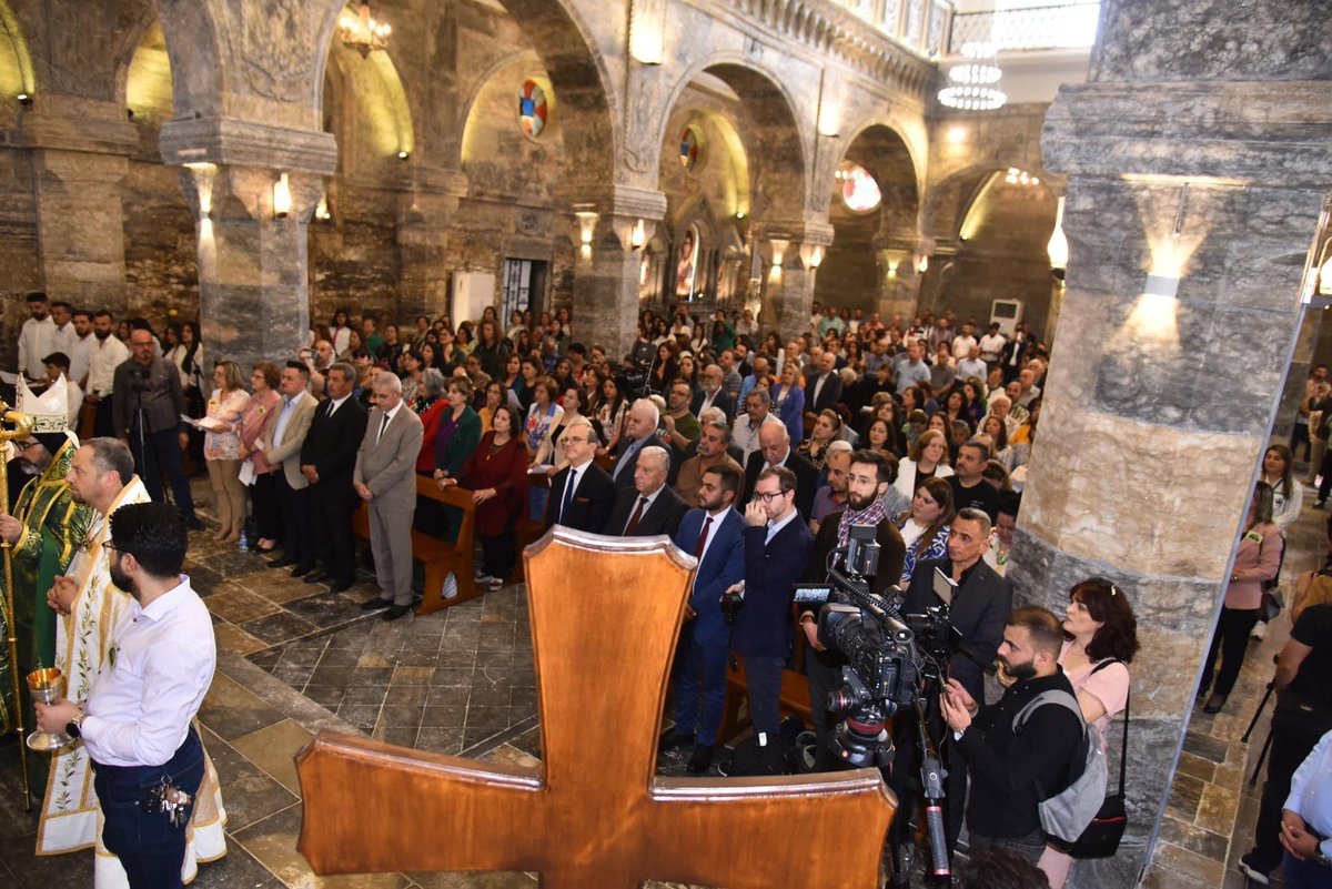 Qashakaram's tweet photo. #Iraq 
The reopening of St. Thomas Syriac-Catholic Church in Mosul, after the completion of its restoration work, coinciding with the 160th anniversary of its construction.. (1)

📷| Facebook https://t.co/yDmzMozltC