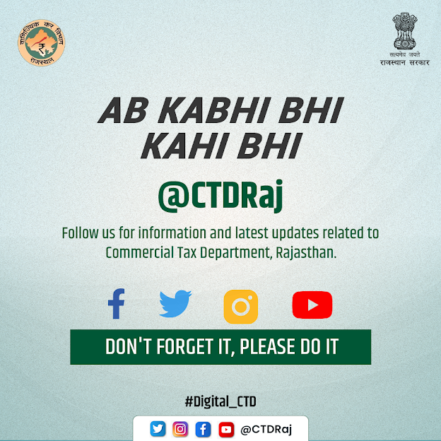 CTDRaj's tweet photo. Every update reaching taxpayers through social media.

Follow our social page for more information.
https://t.co/NojiKjzRAX
https://t.co/rVPmolGSLN
https://t.co/wRLlfXMEa6
https://t.co/Y4bv9THq1f

#ctdraj #ctdrajasthan #Digital_CTD #StayCyberSafe #cybersafe https://t.co/wq6yKyB9cV