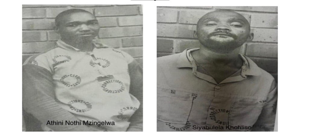 Judaeda3's tweet photo. The two inmates, Siyabulela Khohliso and Athini Nothi, escaped from the sports field at Ngqeleni Correctional Centre on Thursday afternoon. Khohliso was serving a ten-year sentence for rape while Nothi was serving eight years, also for rape https://t.co/yHQCaaZC9X